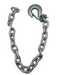 Safety Chain 3/8" X 35" Grade 43 with Slip Hook and Safety Latch - 16,200lbs, Zinc Finish - Hydrastar