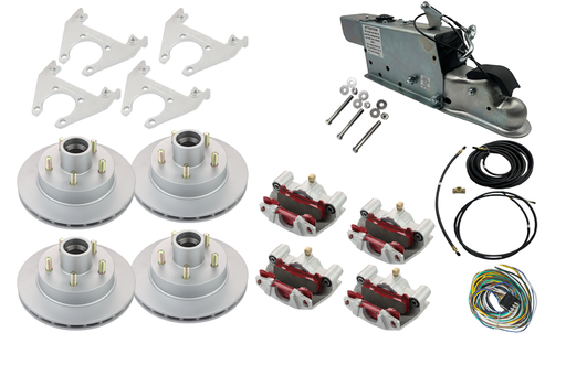 Hydrastar® Demco 3.5K Axles, 5 Lug Integral Tandem Axle Trailer Disc Brake Kit-Complete (1/2") {#S7KMH3-T1} - Hydrastar