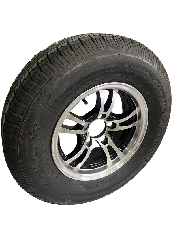 Hydrastar Tire and Wheel Assembly, ST205/75R14, Load Range D, 8 Ply, 5 on 4.5", Aluminum Wheel