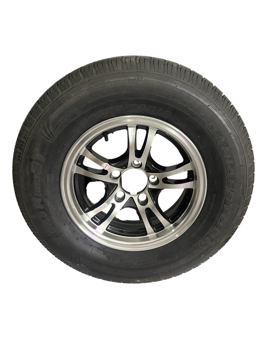 Tire and Wheel Assembly, ST205/75R14, Load Range D, 8 Ply, 5 on 4.5", Aluminum Wheel - Hydrastar