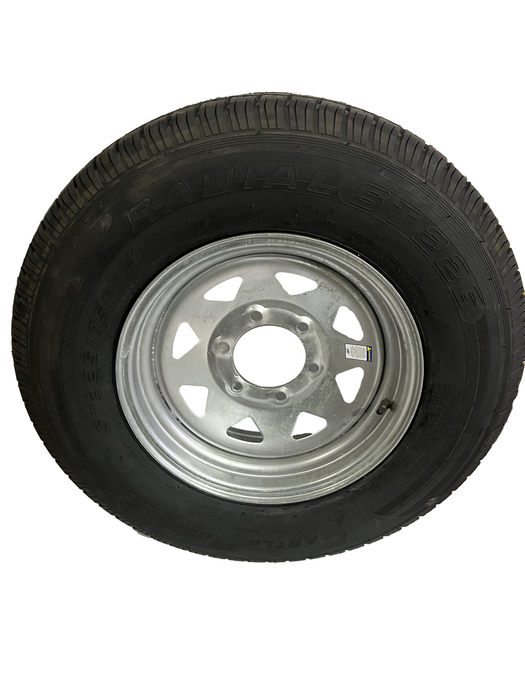 Tire and Wheel Assembly, ST225/75R15, Load Range E, 10 Ply, 6 on 5.5", Galvanized Wheel - Hydrastar