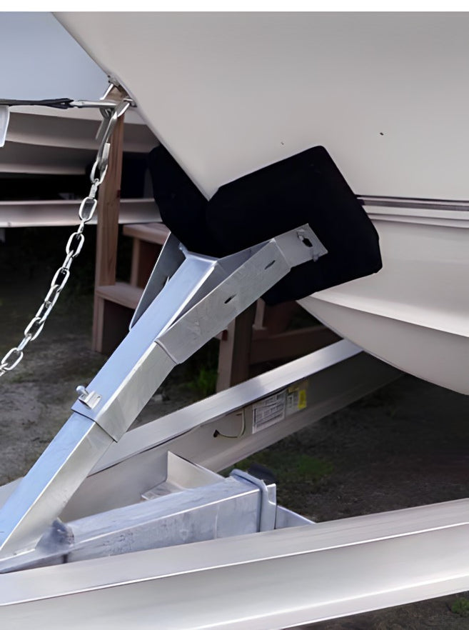 Heavy Duty Marine Carpeted Wood Bow Stop, Adjustable Height | Hydrastar