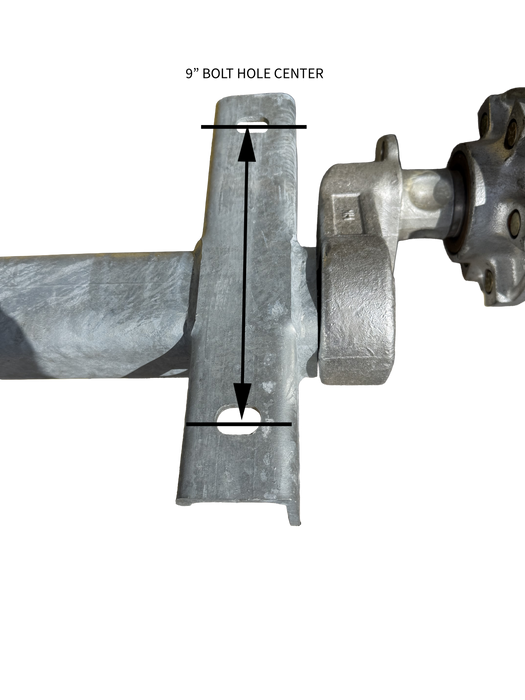 Galvanized Torsion Axle - Vbend, 6.0k, 22 Deg Down, 6 Lug, 95HF - 80OSB