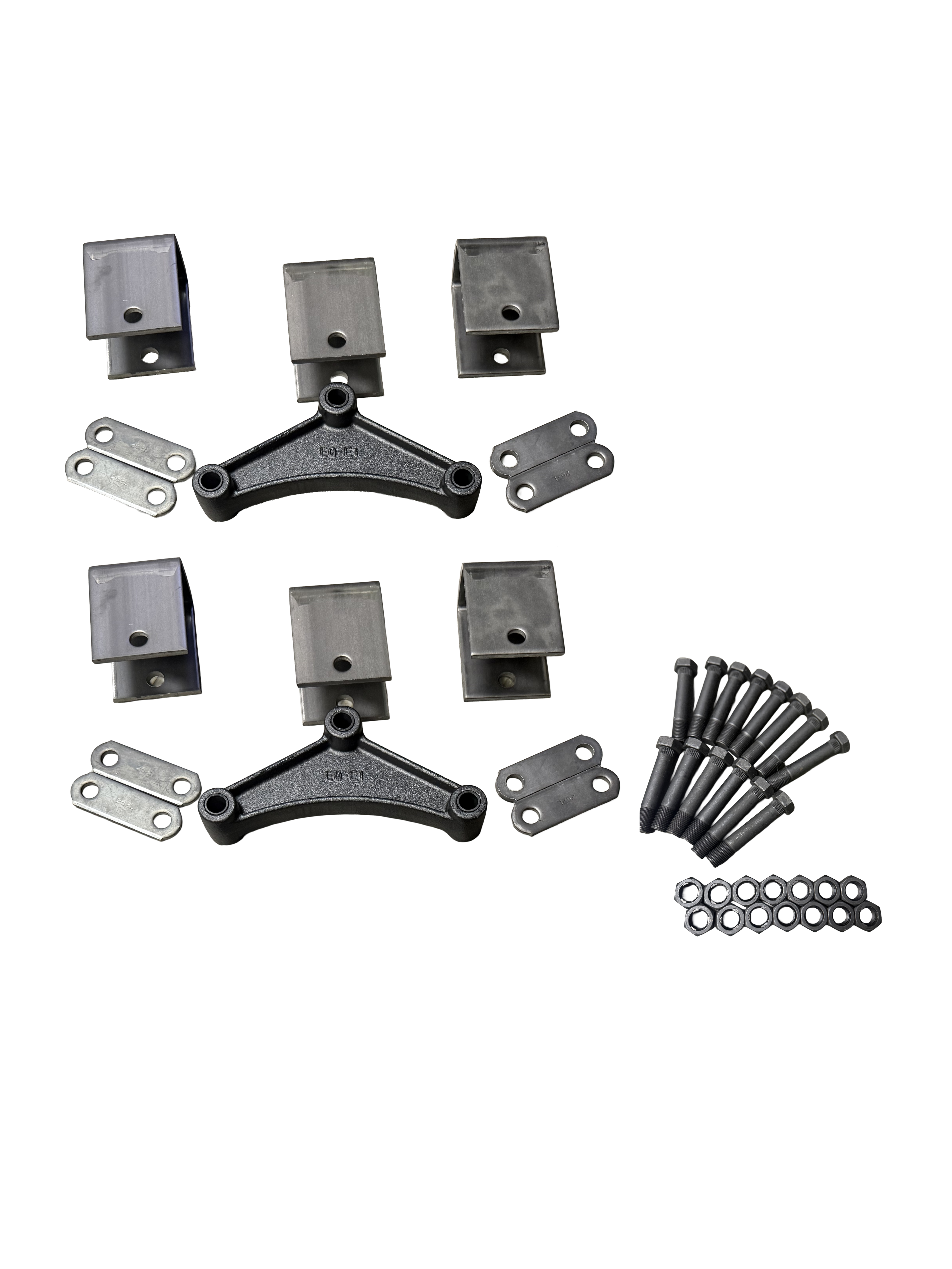 Weld On Spring Hanger Tall Kit - Tandem Axle - Double Eye Springs