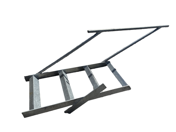 Hydrastar Pontoon 4 Step Bow Ladder with Hand Rail, Hot Dipped Galvanized