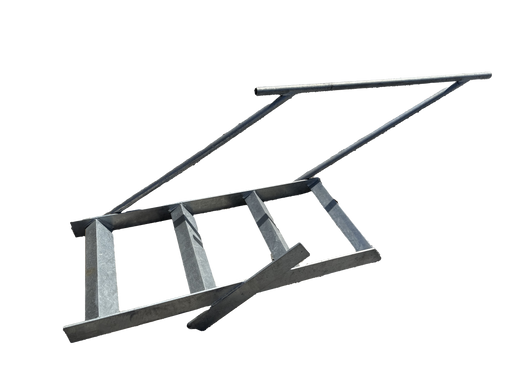 Pontoon 4 Step Bow Ladder with Hand Rail, Hot Dipped Galvanized - Hydrastar
