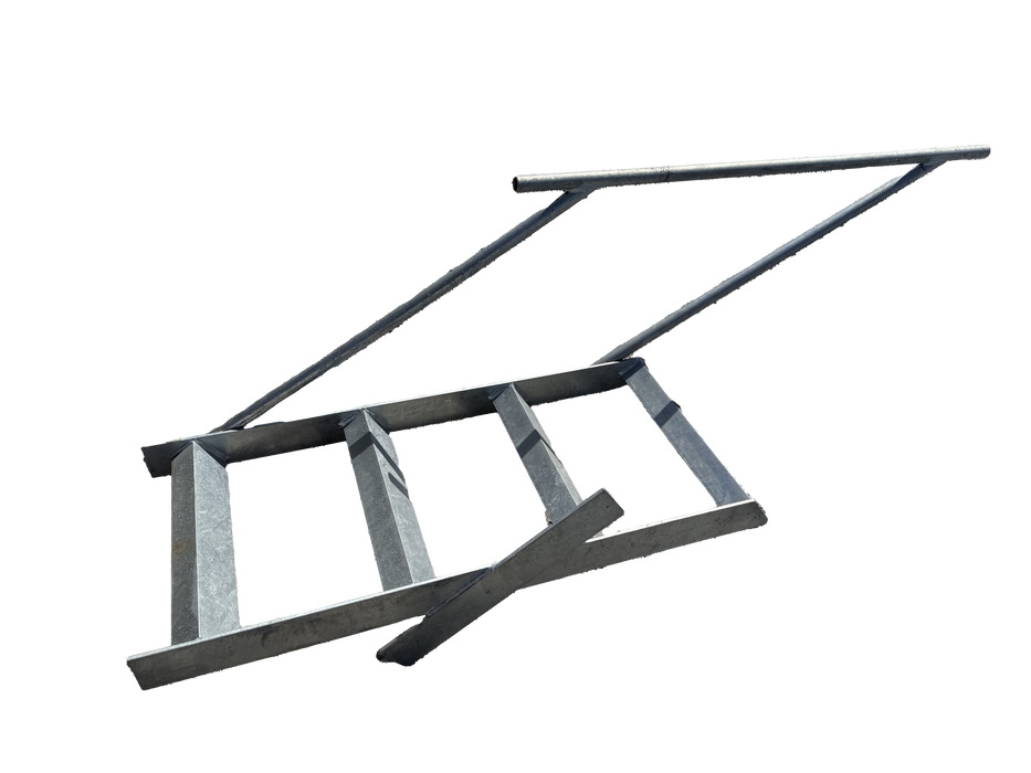 Pontoon 4 Step Bow Ladder with Hand Rail, Hot Dipped Galvanized