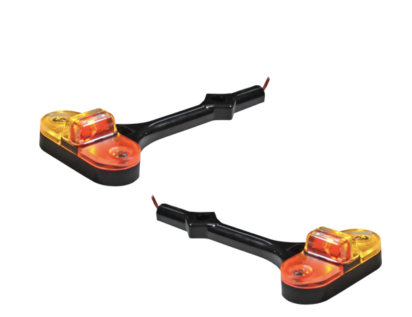 Hydrastar Amber / RED LED Fender Mount Clearance Light, 10" Leads, RH - LH