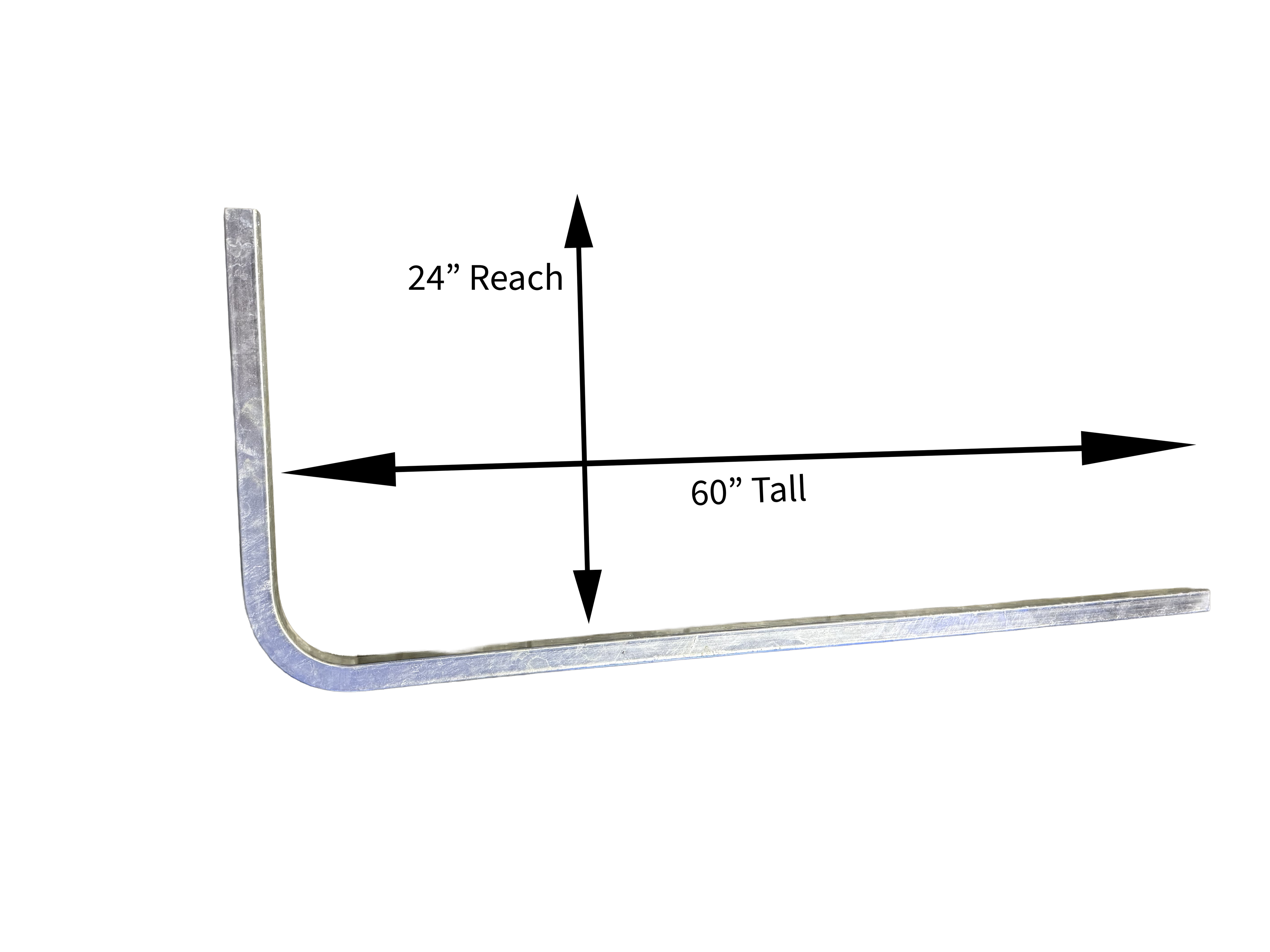 Galvanized Steel Guide Pole - Large - 90 DEG - 1-1/2