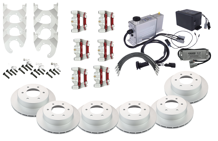 Marine Hydrastar® 6K  Axles, Plug - Play, 6 Lug Slip Over Triple Axle Trailer Disc Brake Kit (1/2") {#PPM6K-TR1SO}