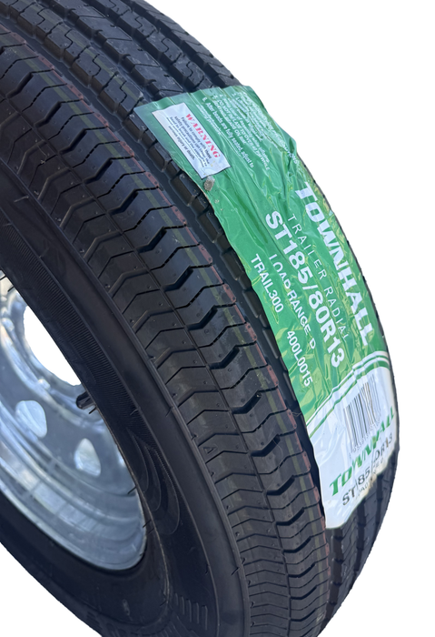 Tire and Wheel Assembly, ST185/80R13, Load Range C, 6 Ply, 5 on 4.5", Galvanized Wheel