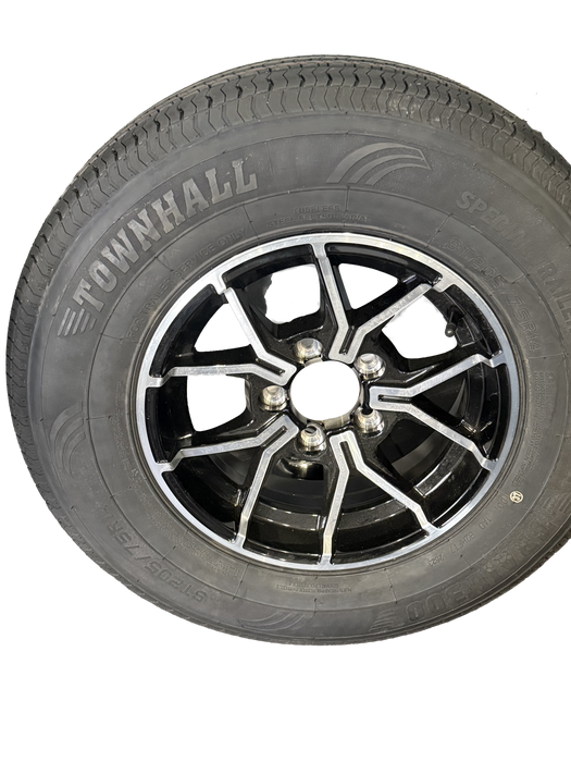Tire and Wheel Assembly, ST205/75R14, Load Range D, 8 Ply, 5 on 4.5", Aluminum Wheel