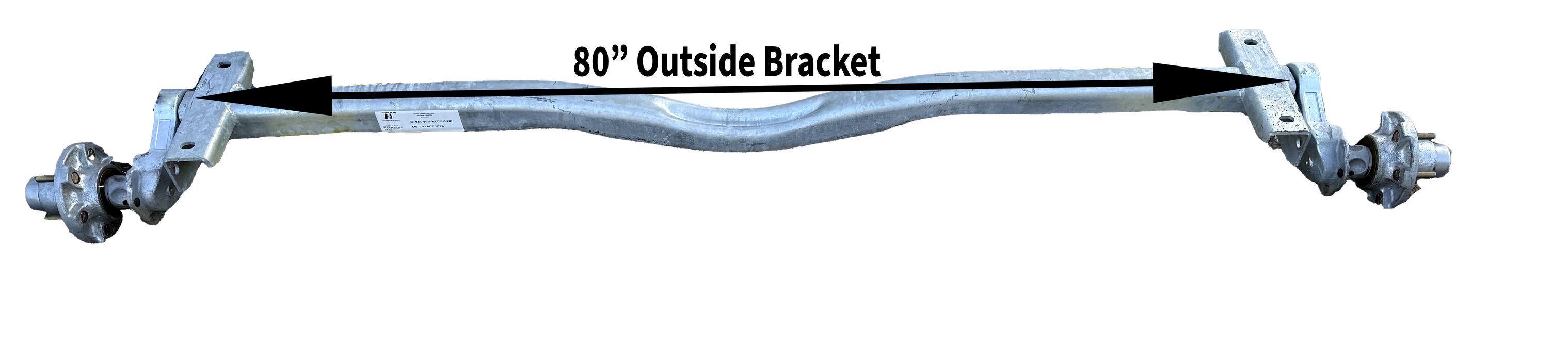 Galvanized Torsion Axle - Vbend, 6.0k, 22 Deg Down, 6 Lug, 95HF - 80OSB