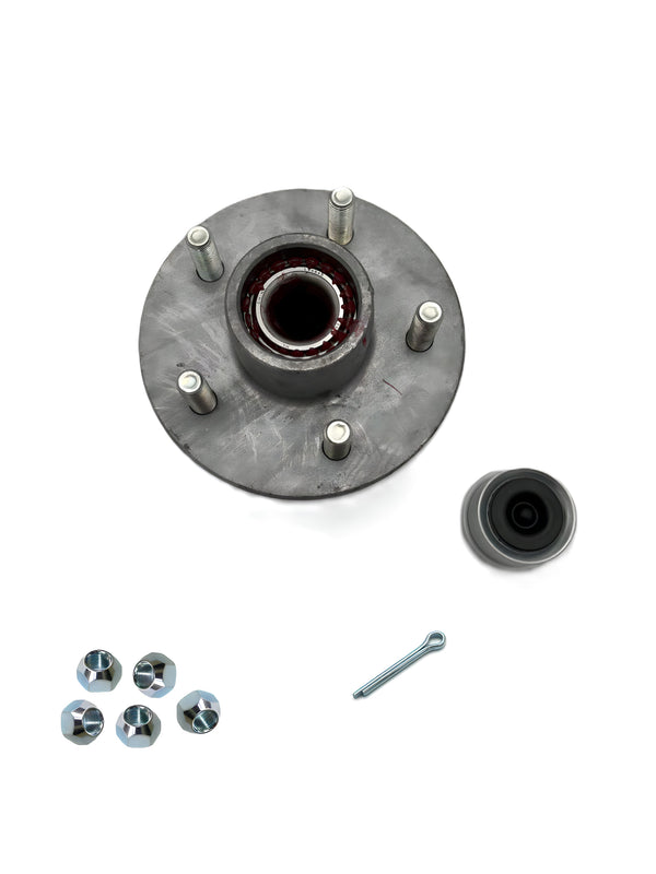 Hydrastar 3,500 lb. Idler Hub Kit, Pregreased Boxed, Hot Dipped Galvanized, 5 on 4.5" Bolt Pattern