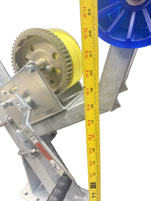 Winch Stand Assembly 3x3 Post with Low Profile Winch Seat and Rollers, Winch Kit {AW-WS3X3COMP-BLU-WIN}